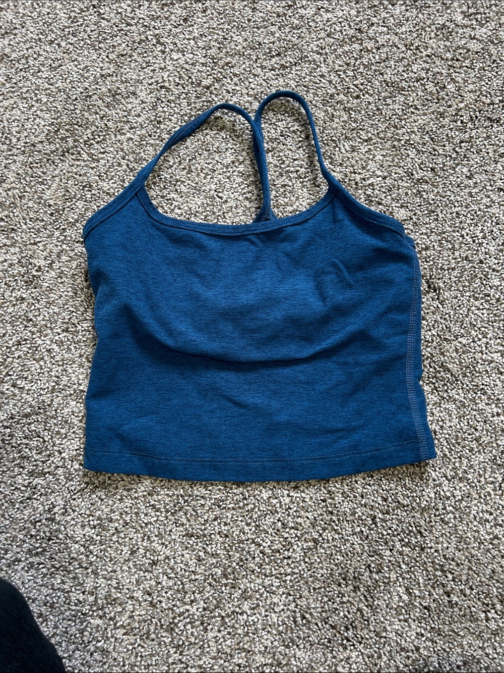 Beyond Yoga Teal Blue Cropped Strappy Tank